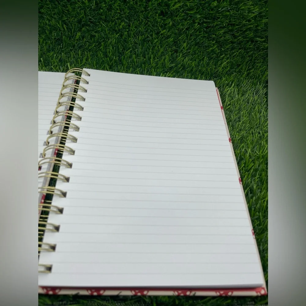Elum Mushroom AOP Hardcover Spiral Notebook Journal, Pink, NWOT